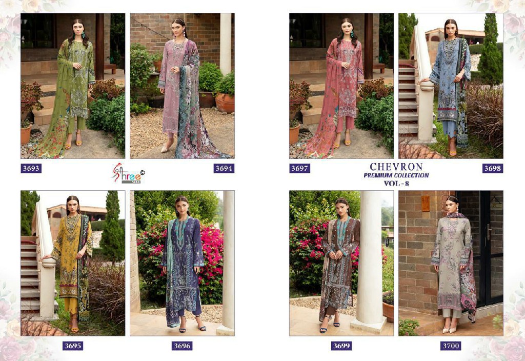 SHREE FABS SURAT CHEVRON PREMIUM COLLECTION VOL 8 PAKISTANI SUITS