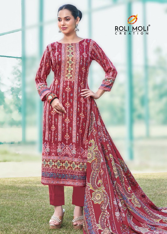 Roli Moli Eraya Wholesale Pashmina Fabrics Winter Salwar Suits