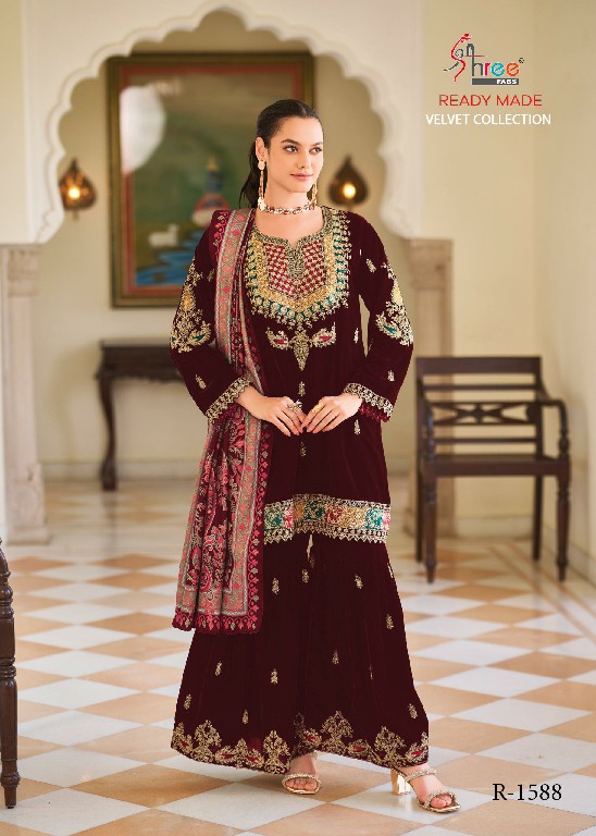 Shree Fabs R-1588 Wholesale Readymade Velvet Indian Pakistani Salwar Suits