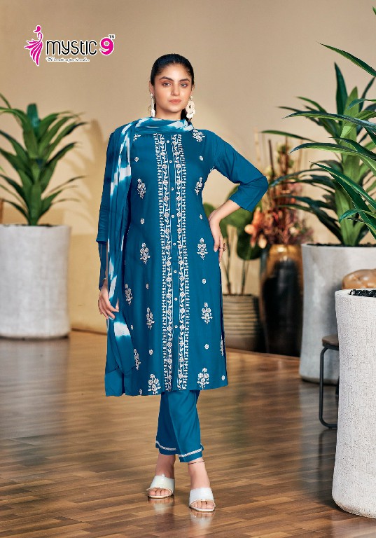 Mystic 9 Rajwadi Vol-1 Wholesale Reyon Lucknowi Style Readymade Suits