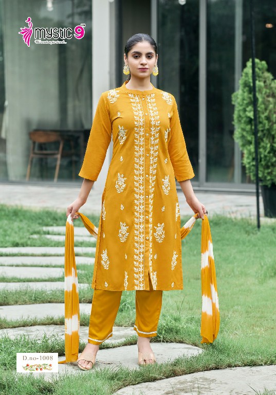 Mystic 9 Rajwadi Vol-1 Wholesale Reyon Lucknowi Style Readymade Suits