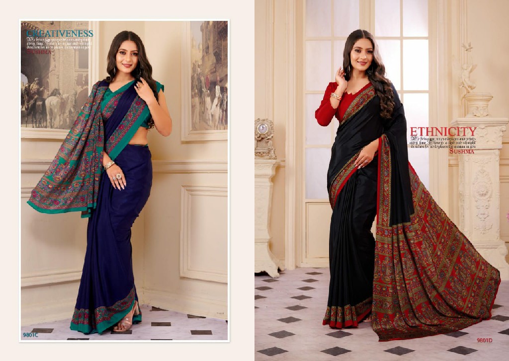 Sushma Gala Festival Wholesale Printed Crepe Sarees