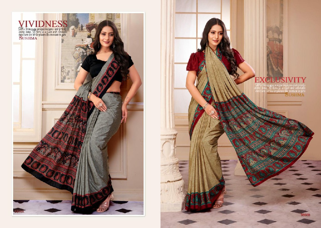 Sushma Gala Festival Wholesale Printed Crepe Sarees