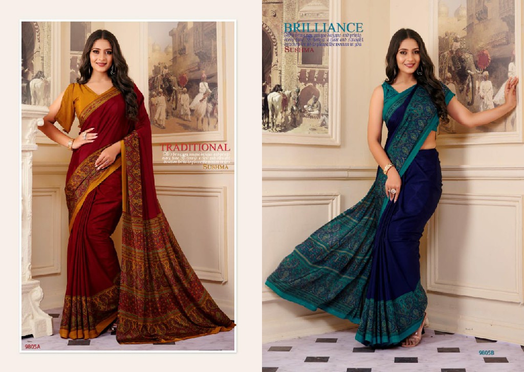 Sushma Gala Festival Wholesale Printed Crepe Sarees