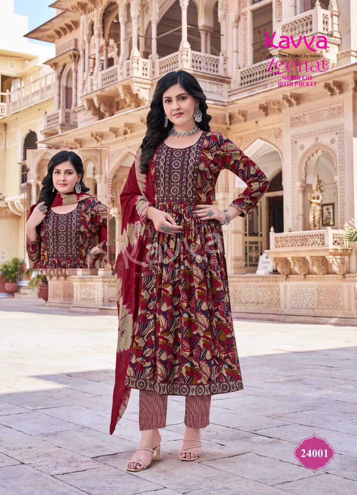 zeenat vol 24 by kavya nayra cut capsule print readymade trendy suits