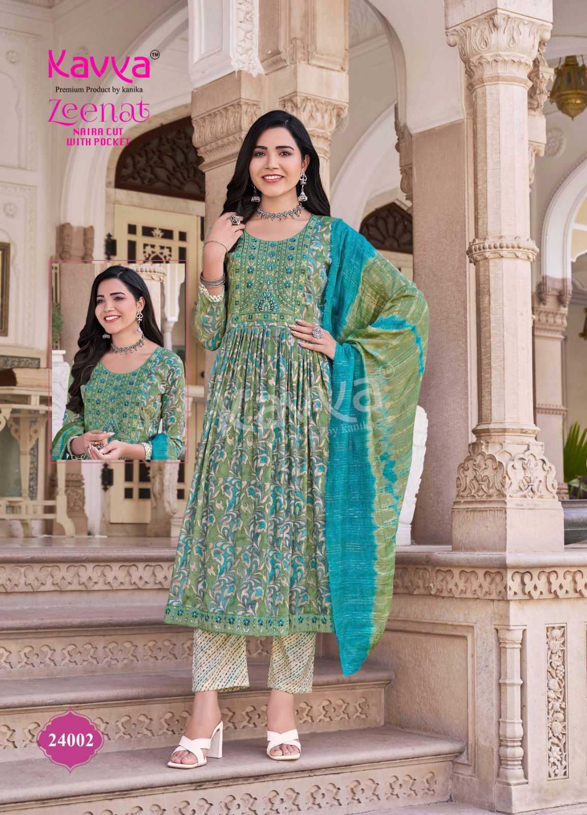zeenat vol 24 by kavya nayra cut capsule print readymade trendy suits