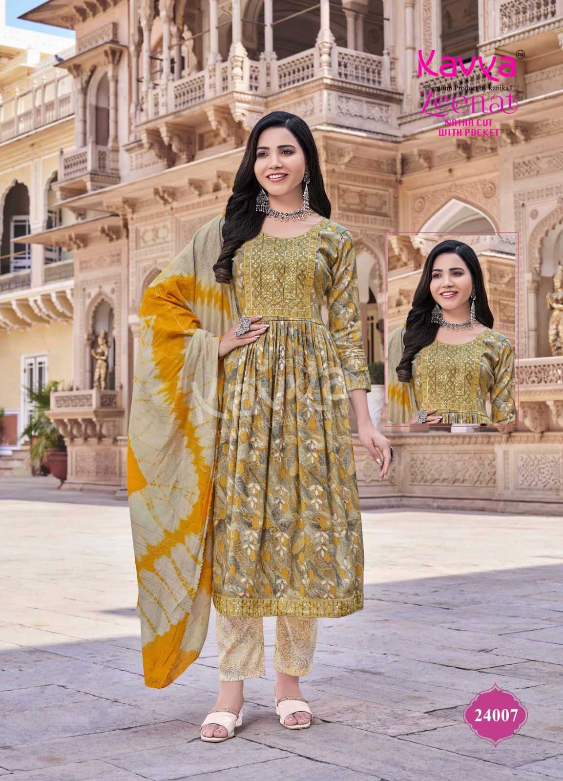 zeenat vol 24 by kavya nayra cut capsule print readymade trendy suits