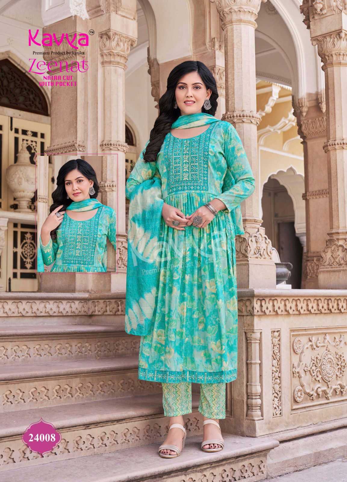 zeenat vol 24 by kavya nayra cut capsule print readymade trendy suits