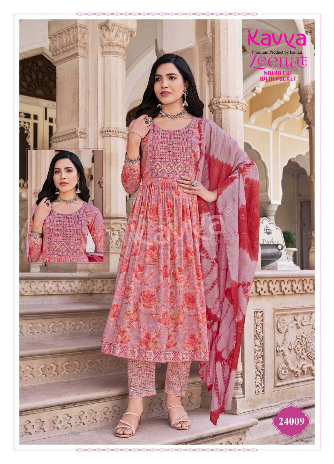 zeenat vol 24 by kavya nayra cut capsule print readymade trendy suits