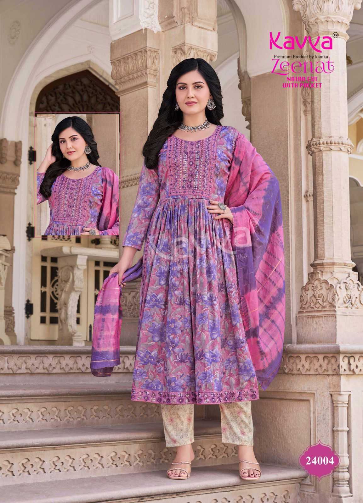 zeenat vol 24 by kavya nayra cut capsule print readymade trendy suits