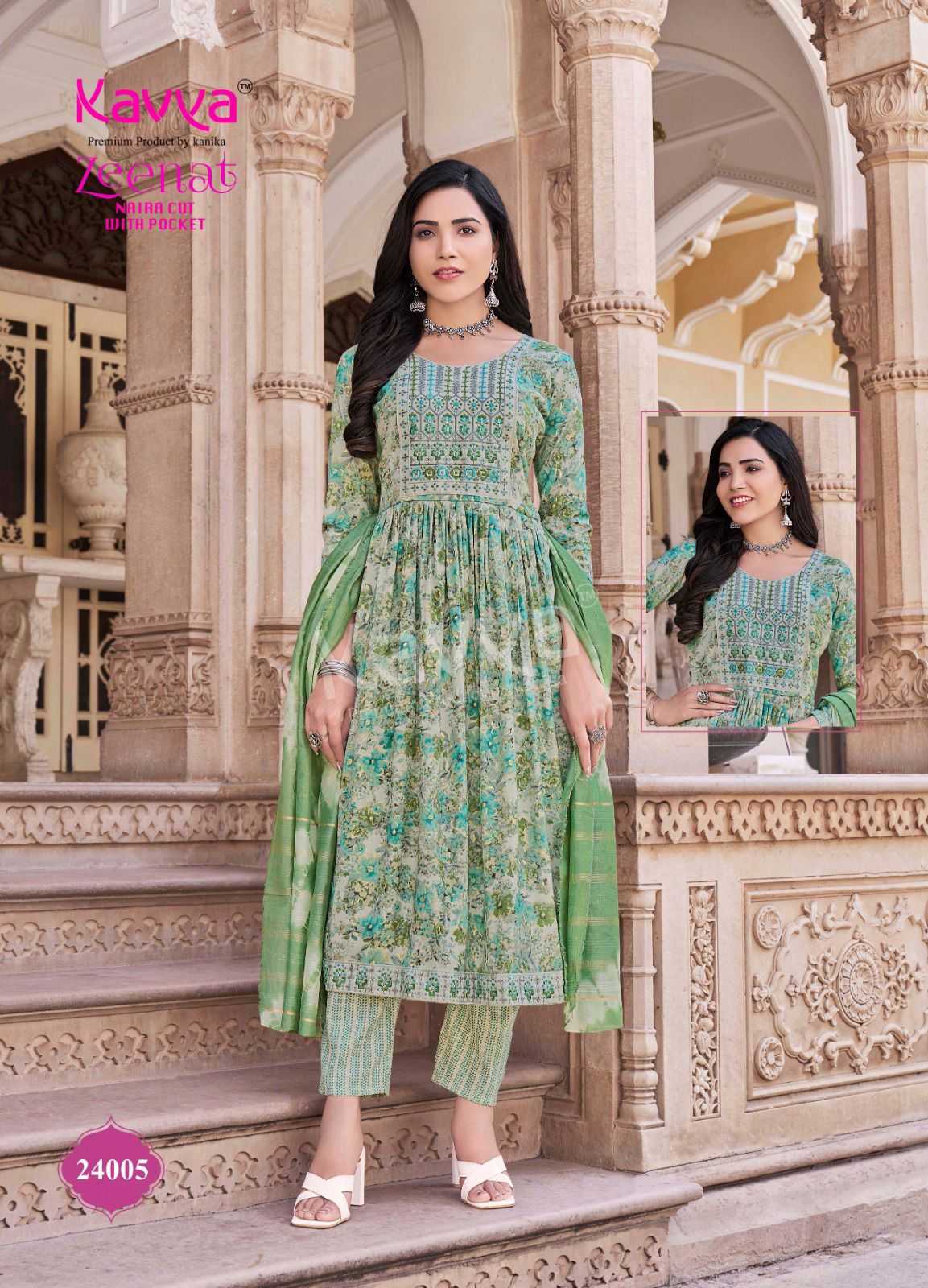 zeenat vol 24 by kavya nayra cut capsule print readymade trendy suits
