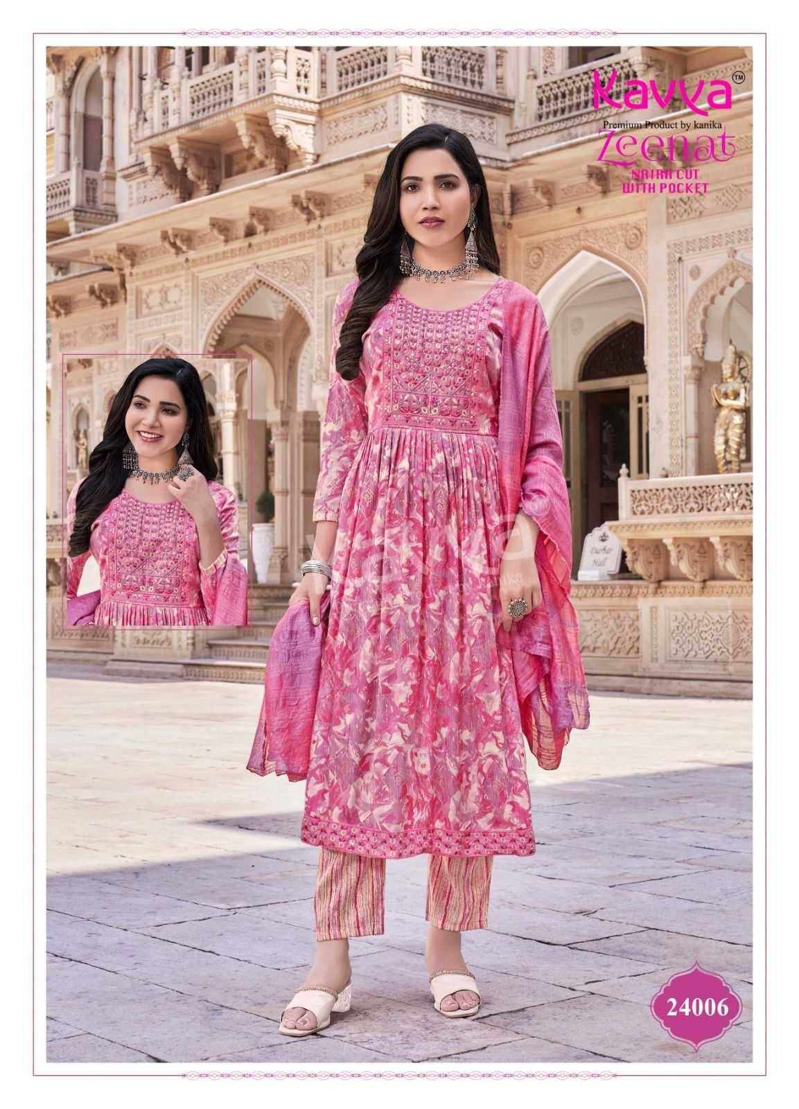 zeenat vol 24 by kavya nayra cut capsule print readymade trendy suits