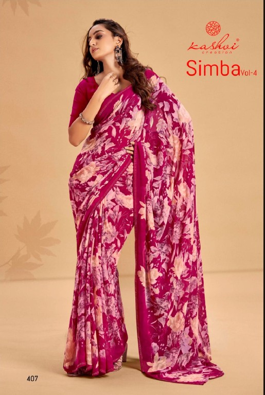 simba vol 4 by kashvi creation unique style print georgette saree