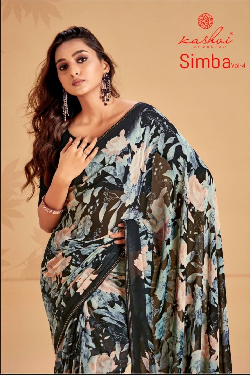 simba vol 4 by kashvi creation unique style print georgette saree