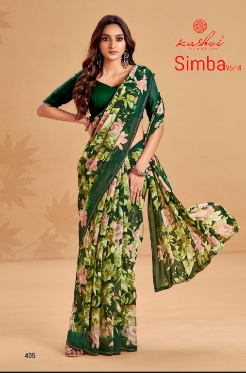 simba vol 4 by kashvi creation unique style print georgette saree