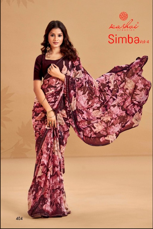 simba vol 4 by kashvi creation unique style print georgette saree