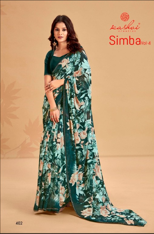 simba vol 4 by kashvi creation unique style print georgette saree