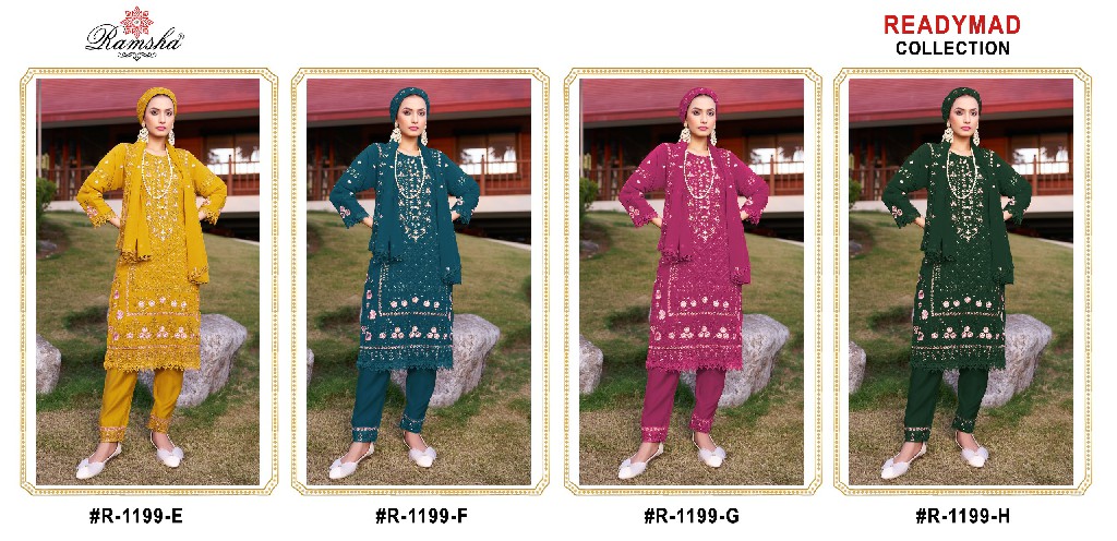 Ramsha R-1199 Wholesale Readymade Indian Pakistani Salwar Suits