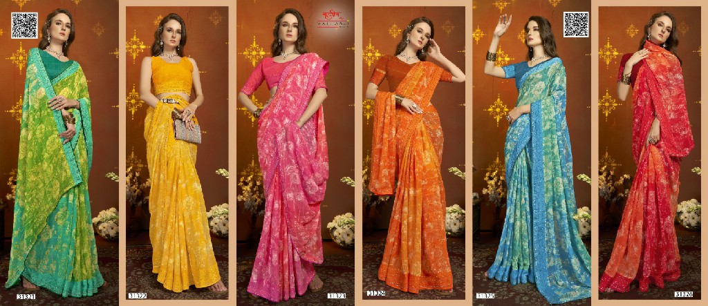 Vallabhi Vilokita Vol-4 Wholesale Abstract Print Georgette Fabrics Sarees