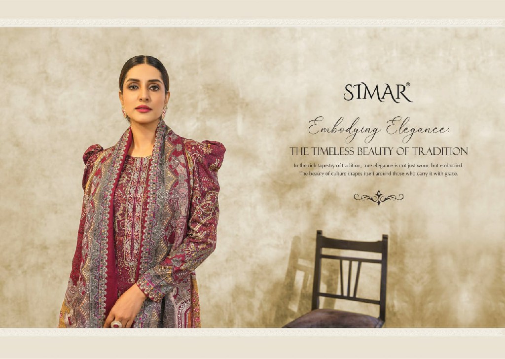 Glossy Simar Awaari Wholesale Pure Viscose Pashmina With Embroidery Work Winter Suits