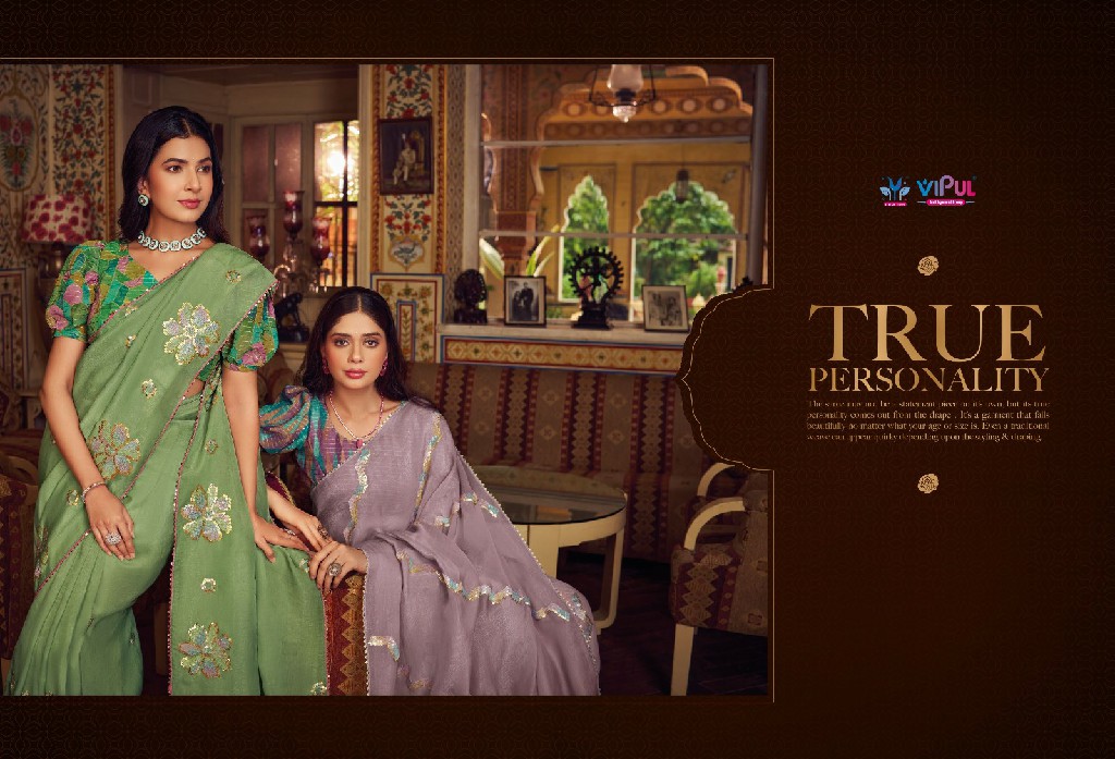 Vipul Alia Wholesale Shimmer Chiffon Party Wear Indian Sarees