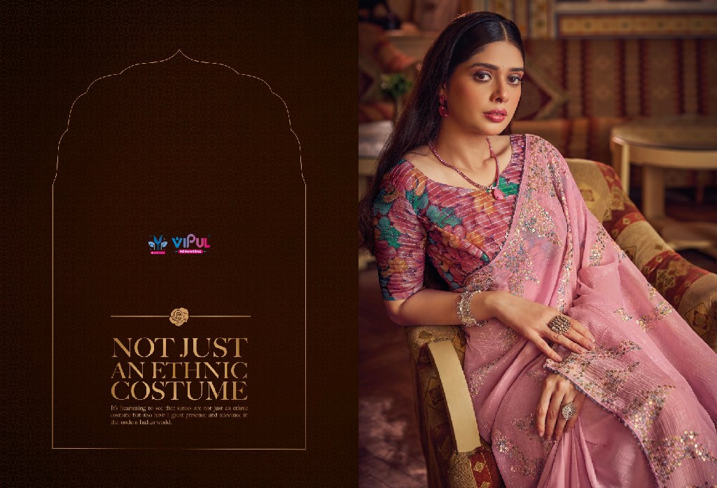 Vipul Alia Wholesale Shimmer Chiffon Party Wear Indian Sarees
