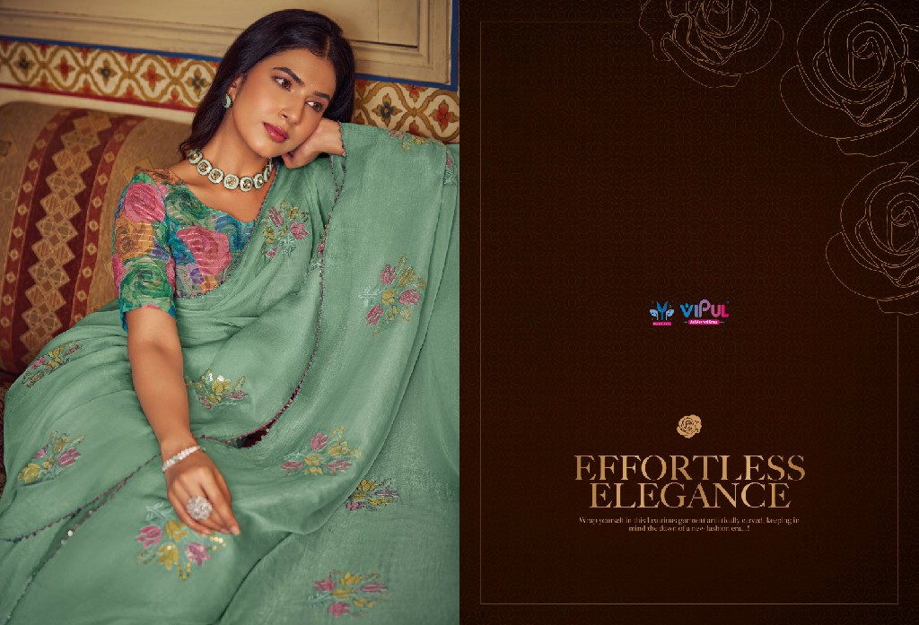 Vipul Alia Wholesale Shimmer Chiffon Party Wear Indian Sarees