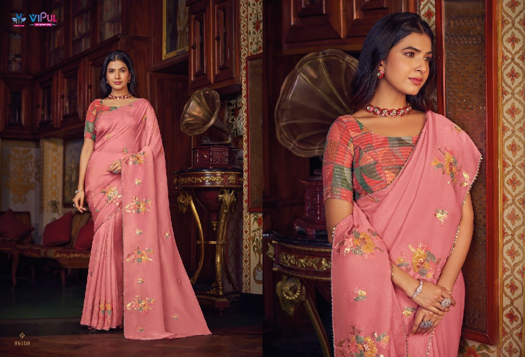 Vipul Alia Wholesale Shimmer Chiffon Party Wear Indian Sarees
