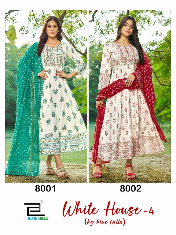 Blue Hills White House Vol-4 Wholesale Anarkali Gown With Dupatta Catalog Combo