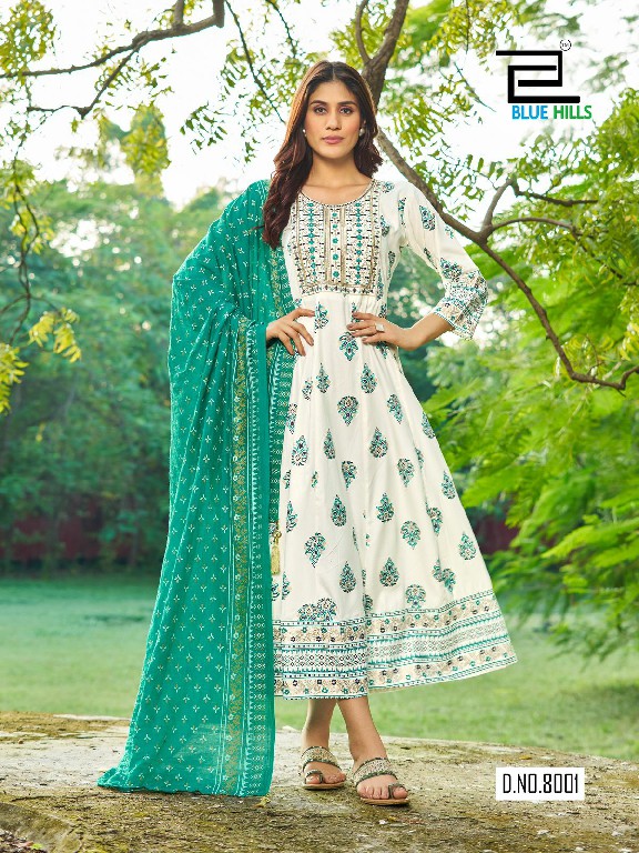 Blue Hills White House Vol-4 Wholesale Anarkali Gown With Dupatta Catalog Combo