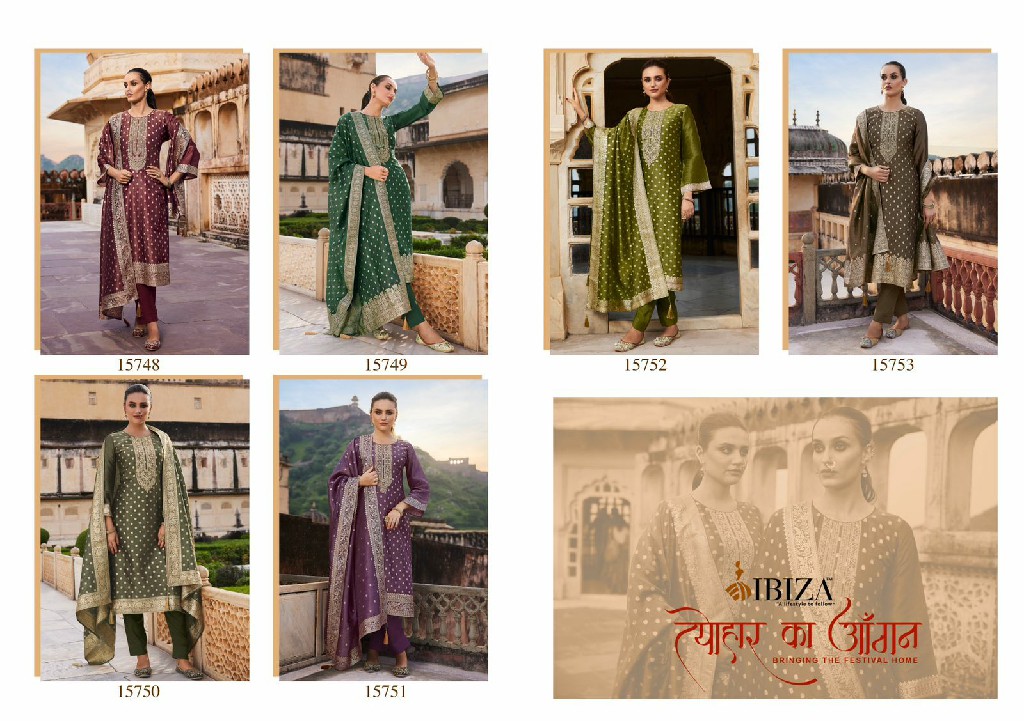 Ibiza Tyohaar Ka Angan Wholesale Pure Banglory Silk Festive Salwar Suits