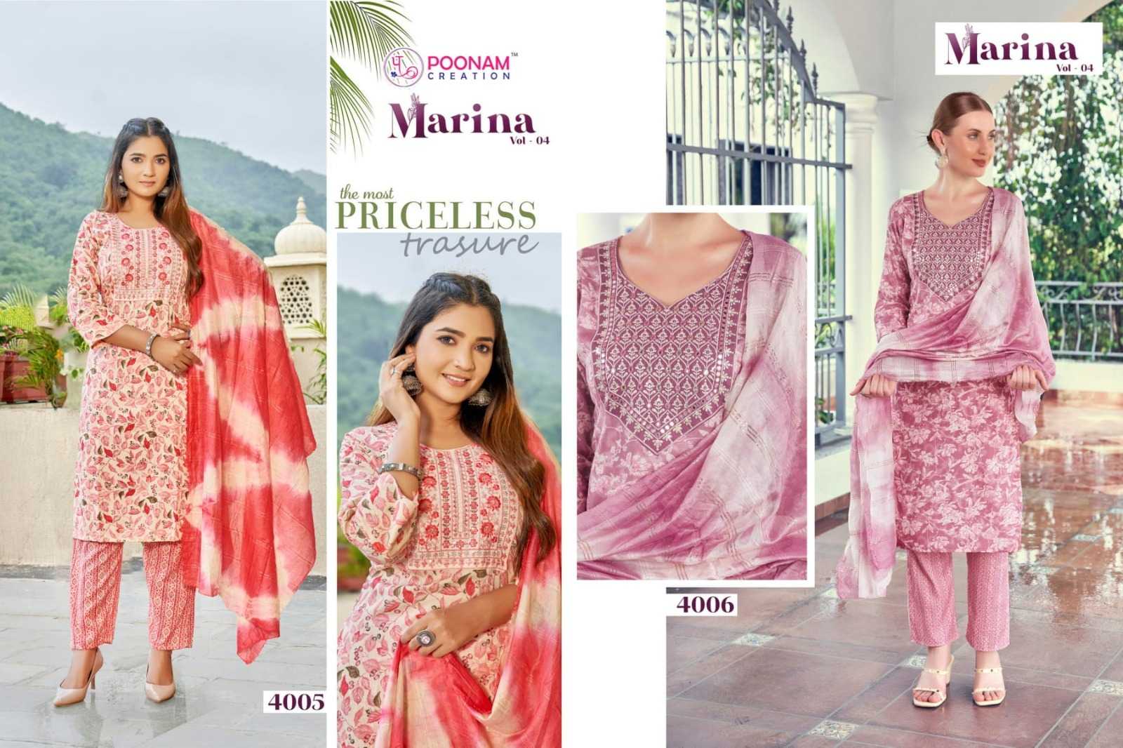 poonam creation marina vol 4 unique capsule print readymade suits