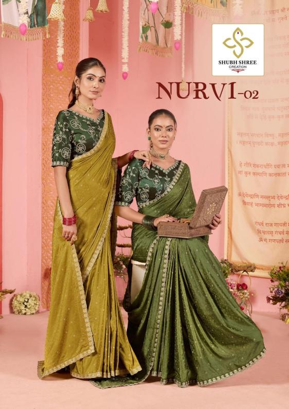 nurvi vol 2 by shubh shree creation satin jacquard best saree online