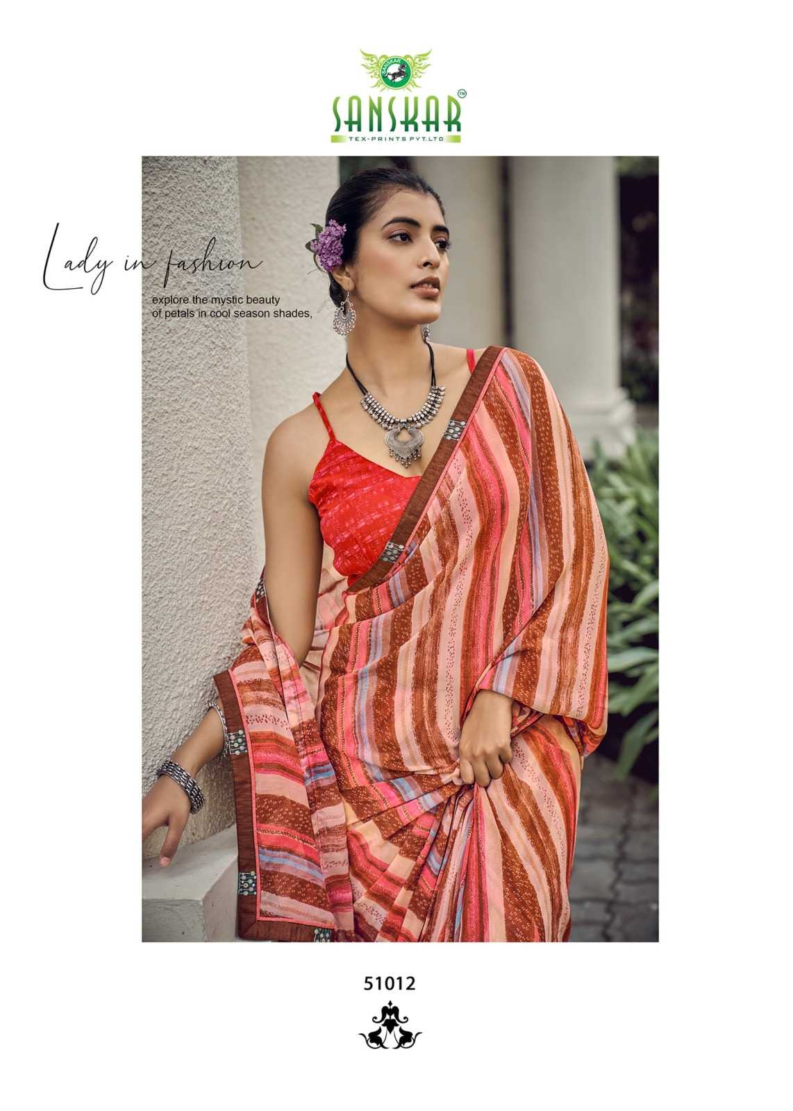 sanskar tex prints malaika embroidery work georgette saree
