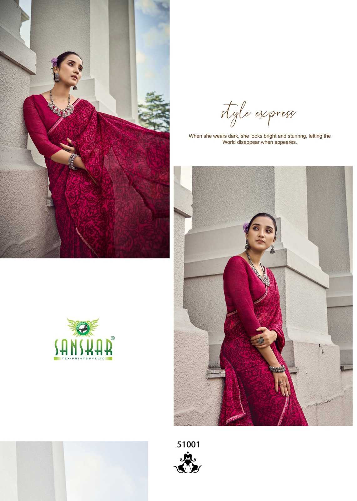 sanskar tex prints malaika embroidery work georgette saree