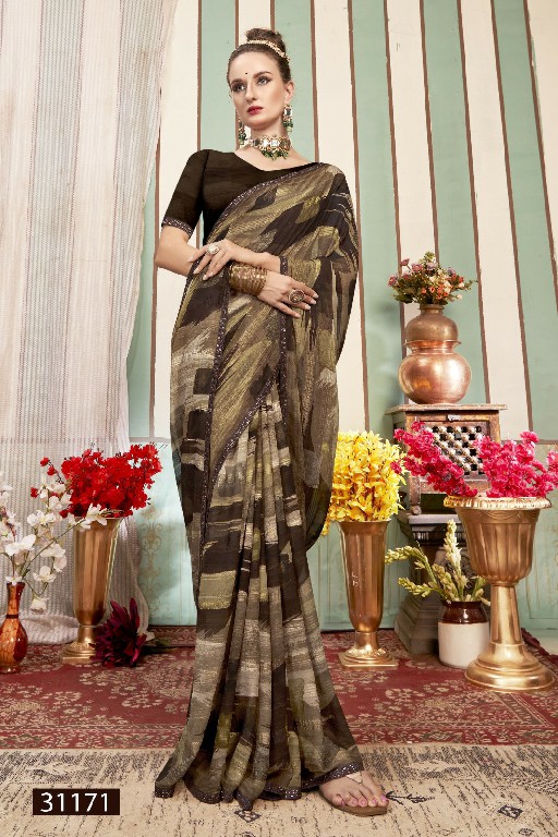 Vallabhi Ivaanka Vol-5 Wholesale Georgette Fabrics Abstract Print Sarees