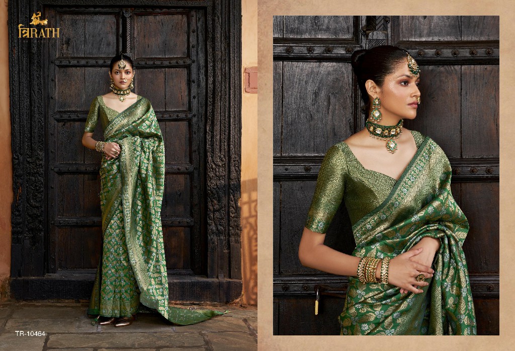 trirath gatha 10463-10470 viscose silk designer saree with blouse