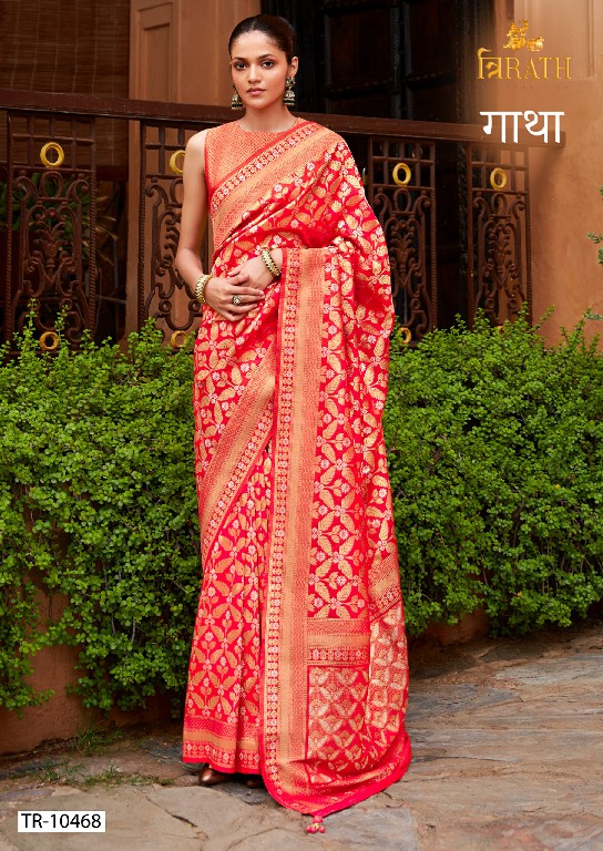 trirath gatha 10463-10470 viscose silk designer saree with blouse