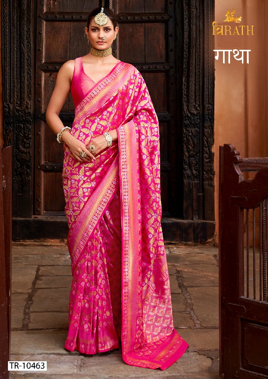 trirath gatha 10463-10470 viscose silk designer saree with blouse