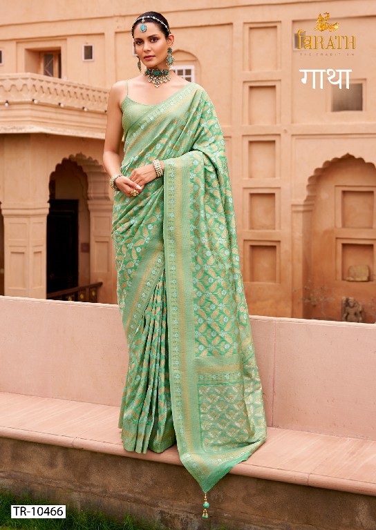 trirath gatha 10463-10470 viscose silk designer saree with blouse