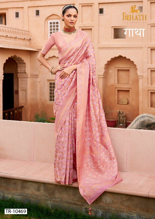 trirath gatha 10463-10470 viscose silk designer saree with blouse