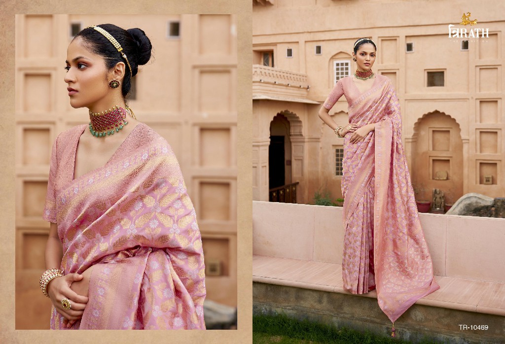 trirath gatha 10463-10470 viscose silk designer saree with blouse