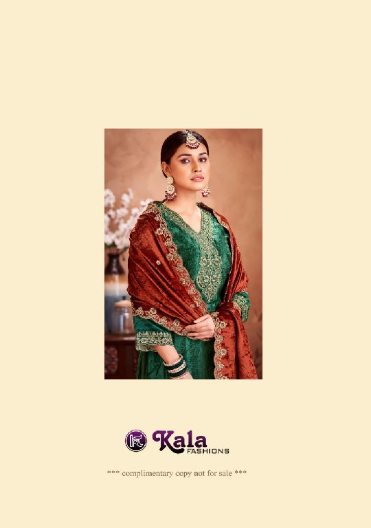 Kala Fashion Sajani Wholesale Viscose Makmali Velvet With Work Winter Salwar Suits