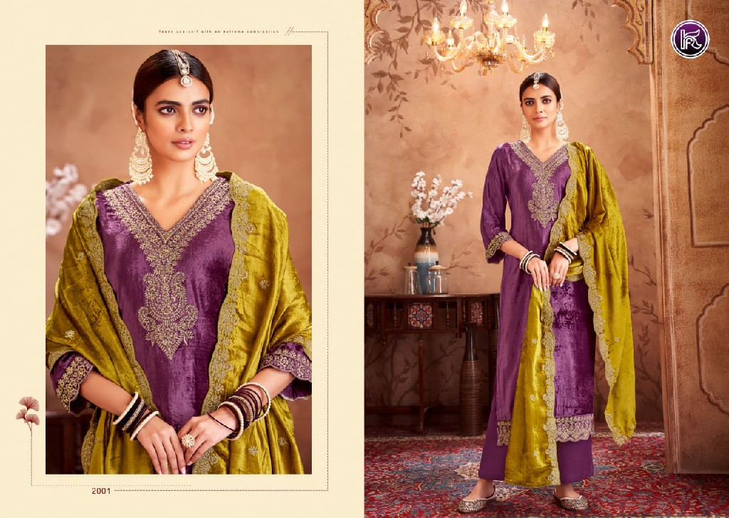 Kala Fashion Sajani Wholesale Viscose Makmali Velvet With Work Winter Salwar Suits