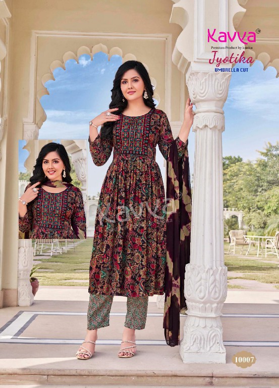 KAVYA JYOTIKA VOL 10 UMBRELLA CUT FOIL PRINT READYMADE SALWAR SUIT