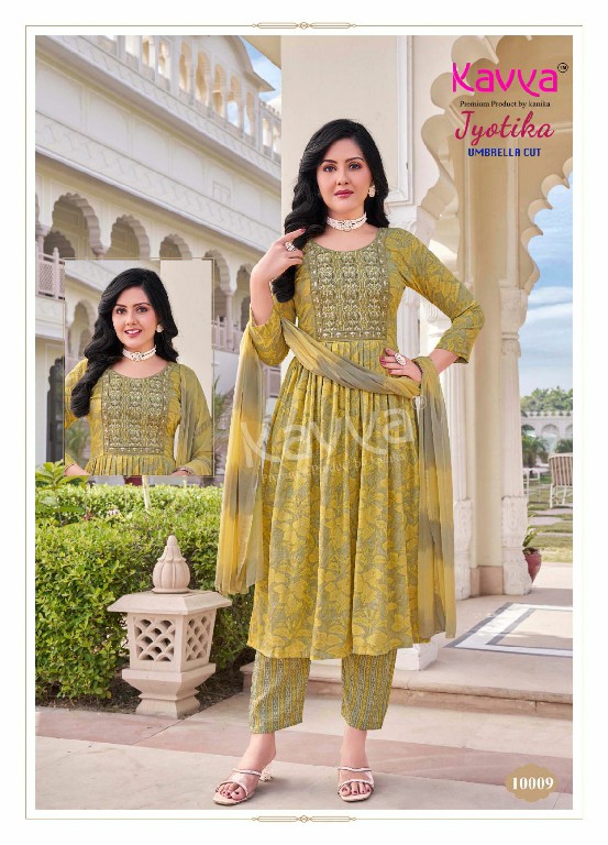 KAVYA JYOTIKA VOL 10 UMBRELLA CUT FOIL PRINT READYMADE SALWAR SUIT