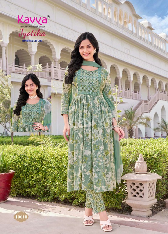 KAVYA JYOTIKA VOL 10 UMBRELLA CUT FOIL PRINT READYMADE SALWAR SUIT