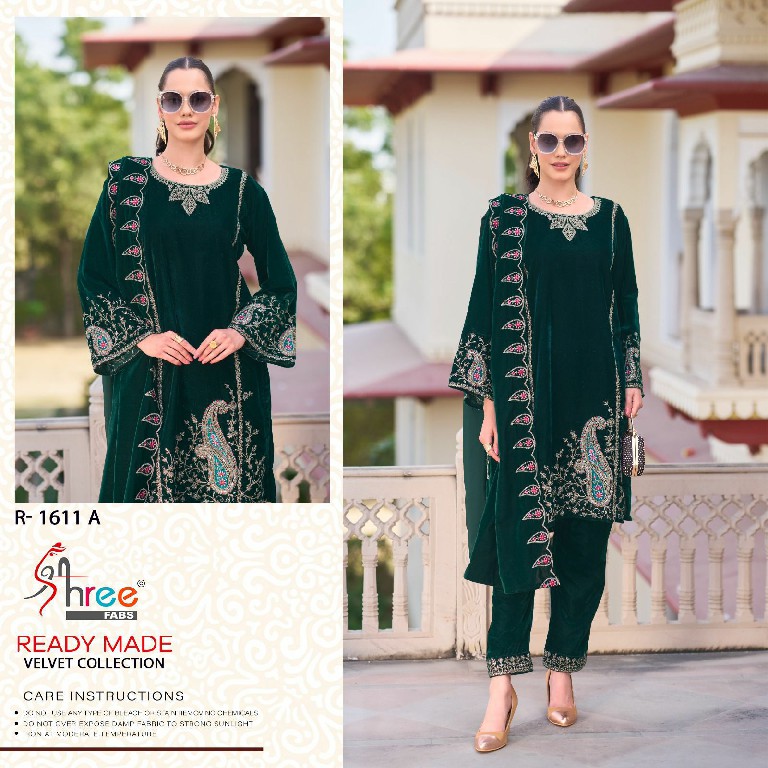 Shree Fabs R-1611 Wholesale Velvet Readymade Indian Pakistani Salwar Suits