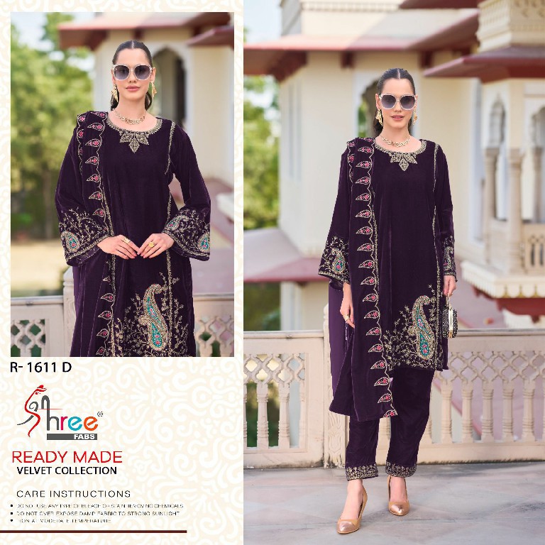 Shree Fabs R-1611 Wholesale Velvet Readymade Indian Pakistani Salwar Suits