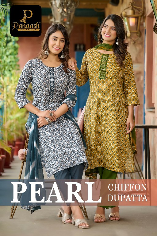 Panaash Pearl Wholesale Chiffon Dupatta Dress Material